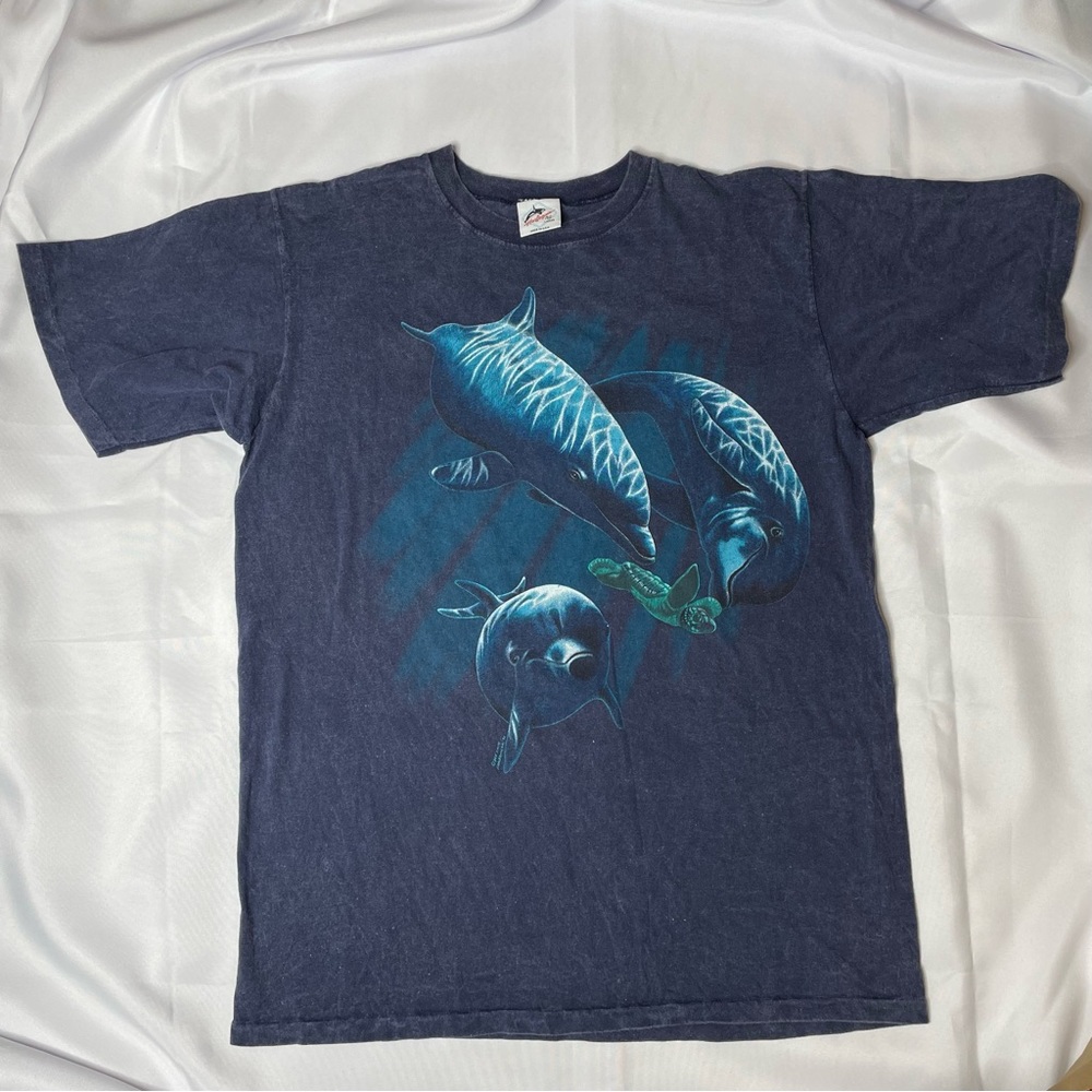 Vintage Dolphin Black Turtle Harlequin Size: Large Shirt